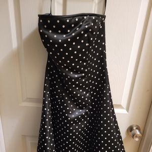 Black and white polka dot cocktail dress